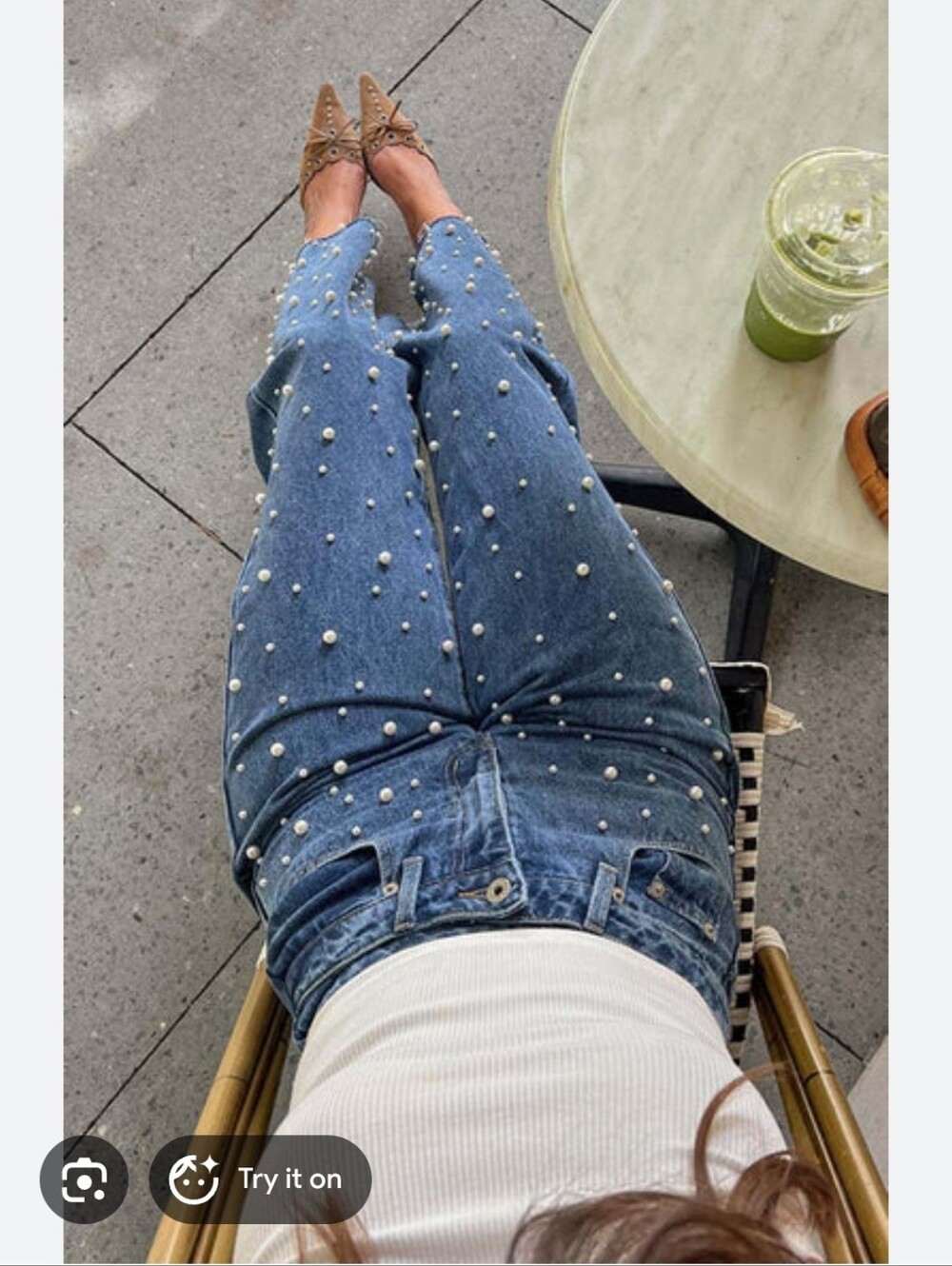 Studded Metal Rock Jeans Denim Tobi Fashion Nova Blue Pearl-Embellished Jeans